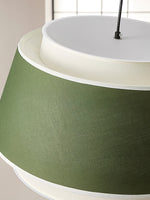 Verdura Double-Layer Fabric Drum Pendant Light for Dining and Living Spaces