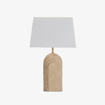 Verdura Travertine Table Lamp – Sculpted Natural Stone Accent Light