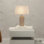Verdura Travertine Table Lamp – Sculpted Natural Stone Accent Light