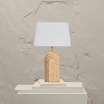 Verdura Travertine Table Lamp – Sculpted Natural Stone Accent Light