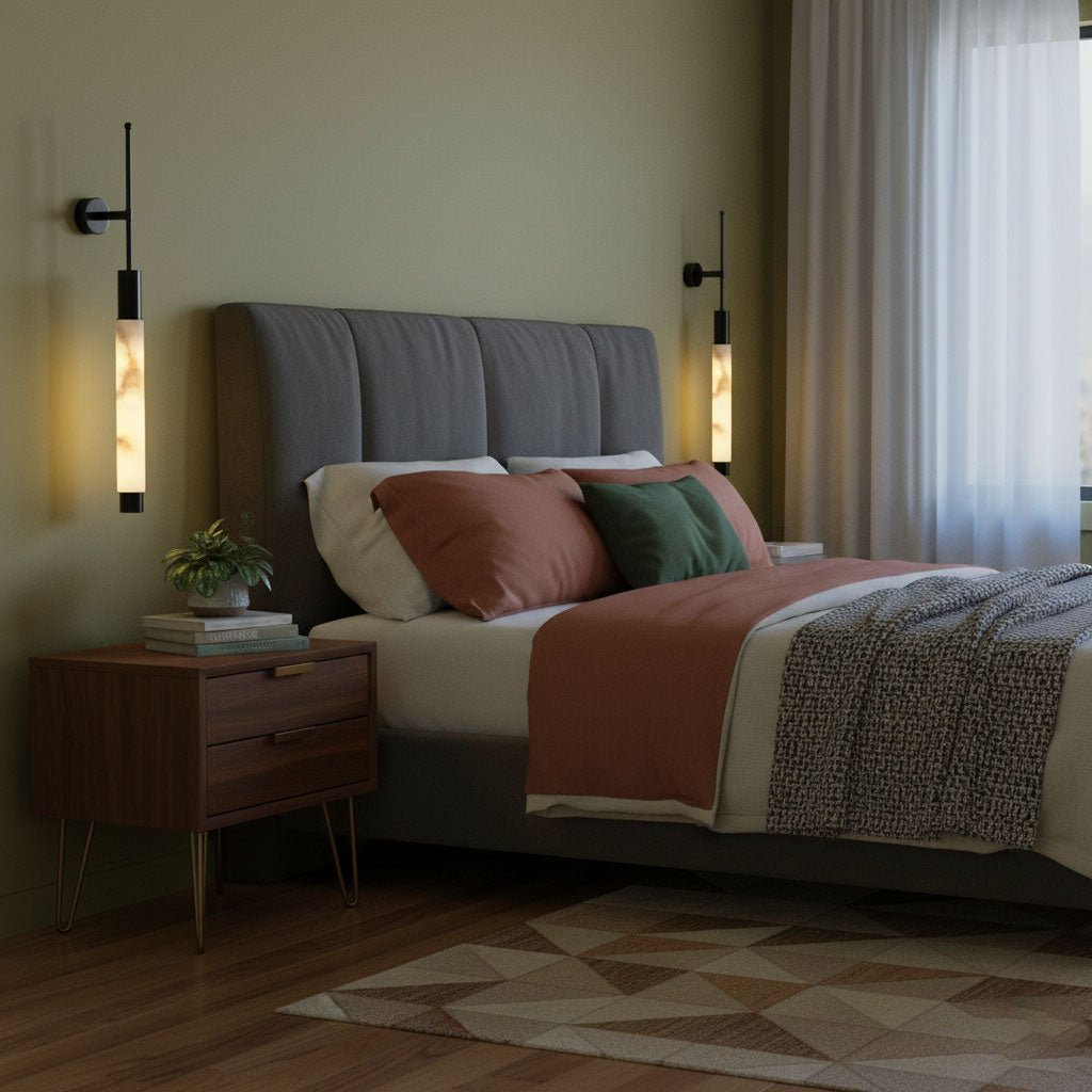 Verita Alabaster LED Wall Sconce in Brass Finish for Modern Interiors