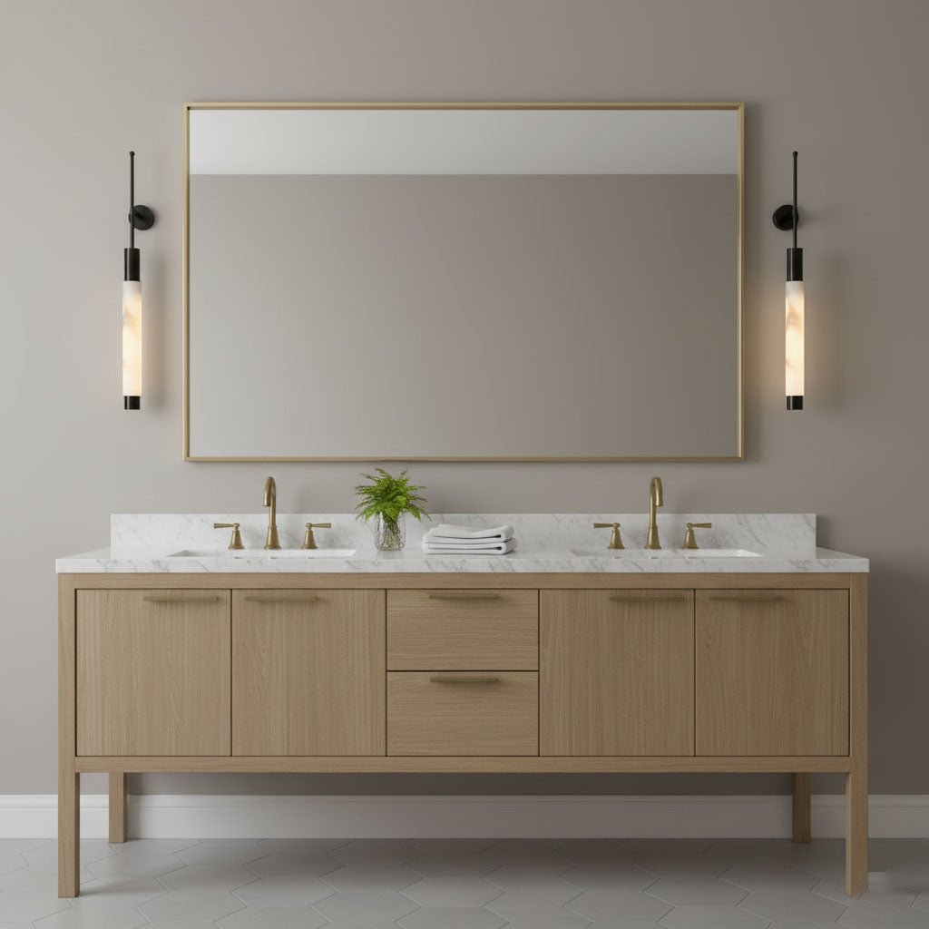 Verita Alabaster LED Wall Sconce in Brass Finish for Modern Interiors