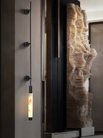 Verita Alabaster LED Wall Sconce in Brass Finish for Modern Interiors