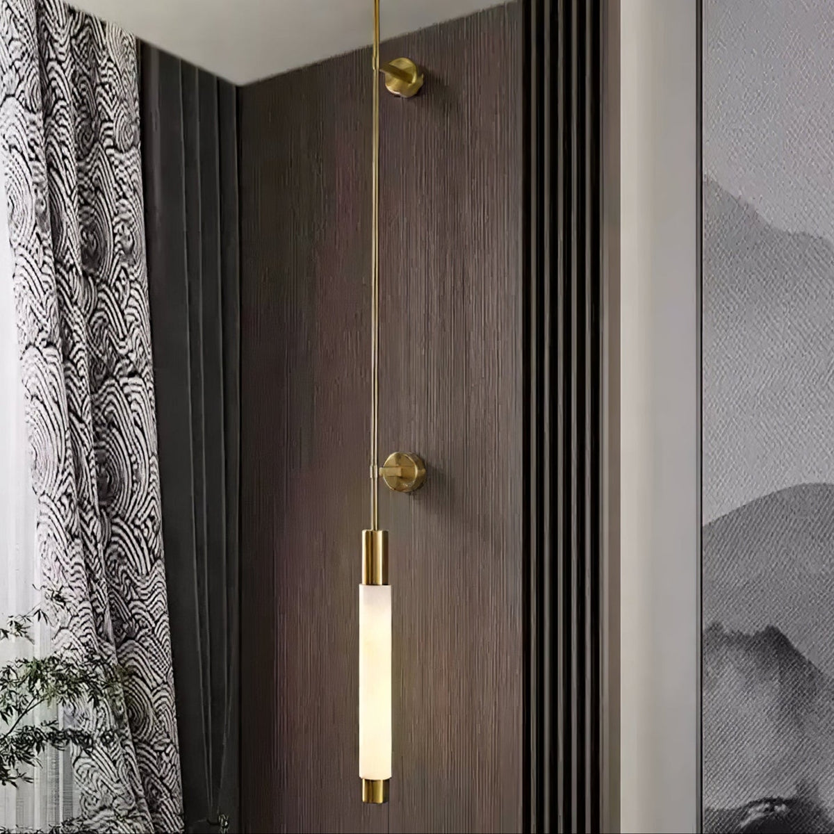 Verita Alabaster LED Wall Sconce in Brass Finish for Modern Interiors