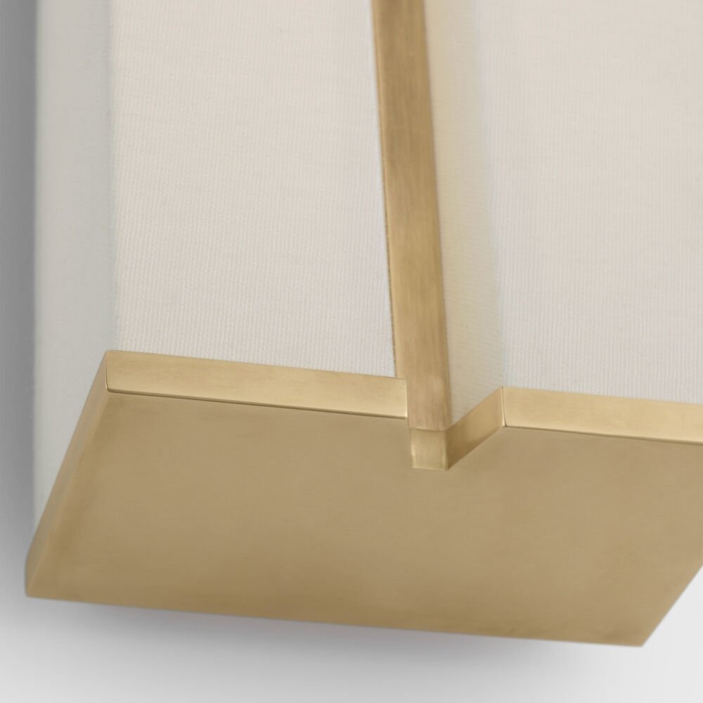 Columnar Fabric Wall Sconce with Gold Accents – Modern LED Lighting