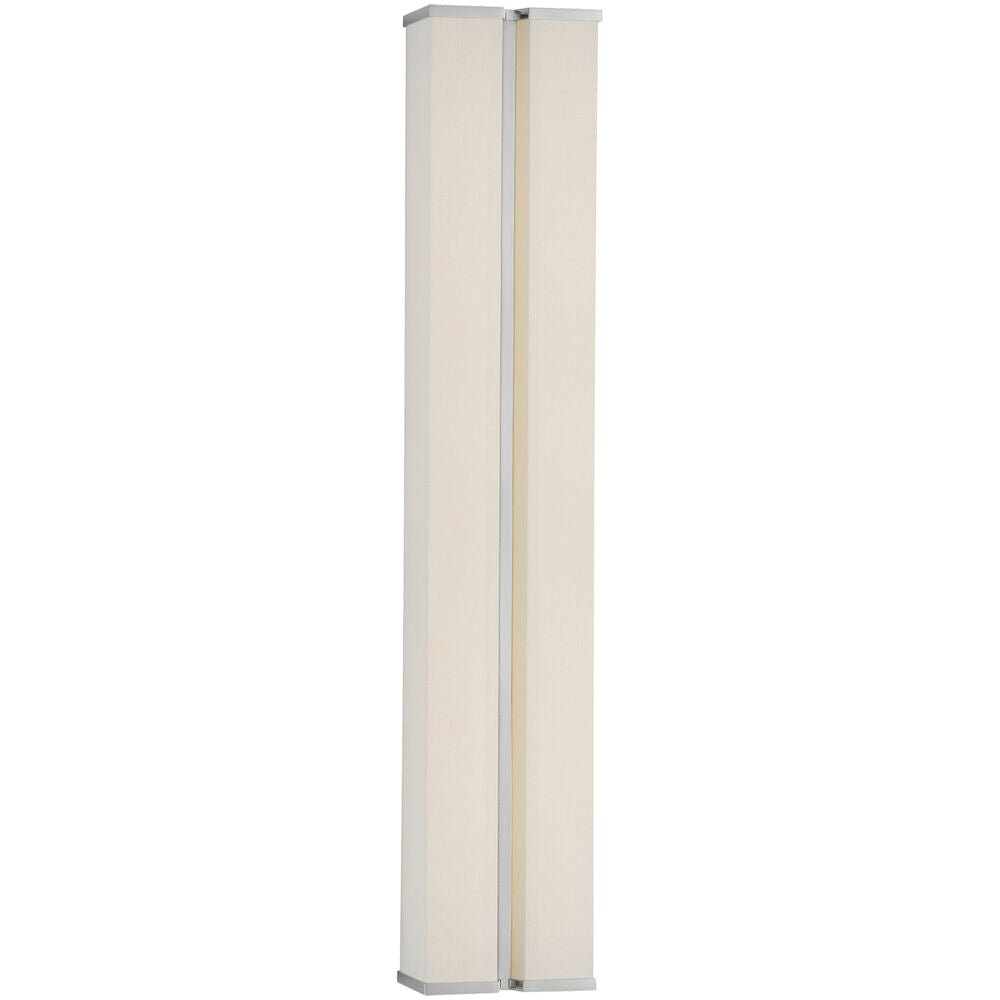 Columnar Fabric Wall Sconce with Gold Accents – Modern LED Lighting