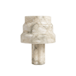 Verona Sculptural Alabaster Table Lamp with Gold Accents