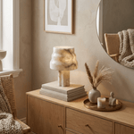Verona Sculptural Alabaster Table Lamp with Gold Accents
