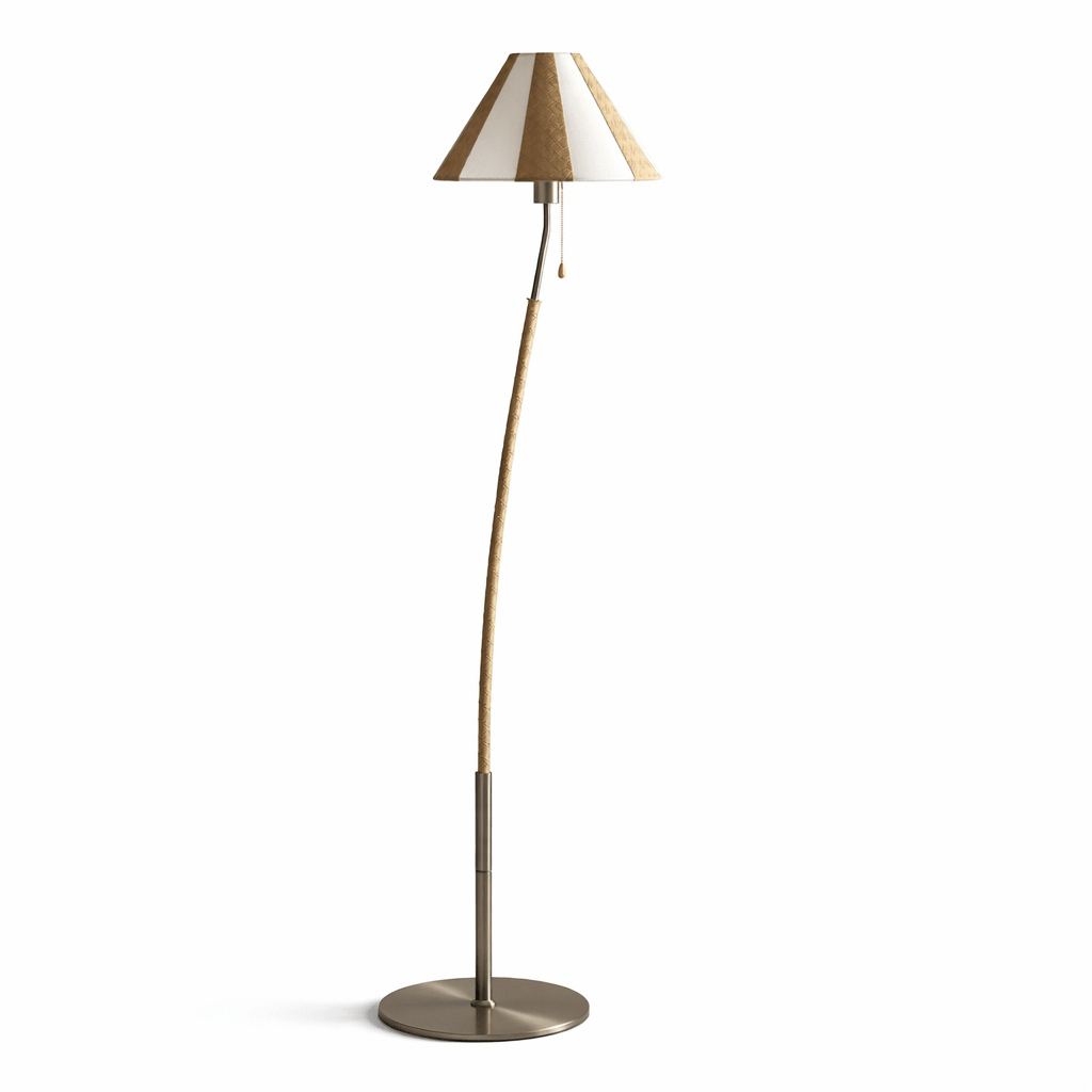 Verona Curved Striped Floor Lamp – Art Deco Modern Illumination