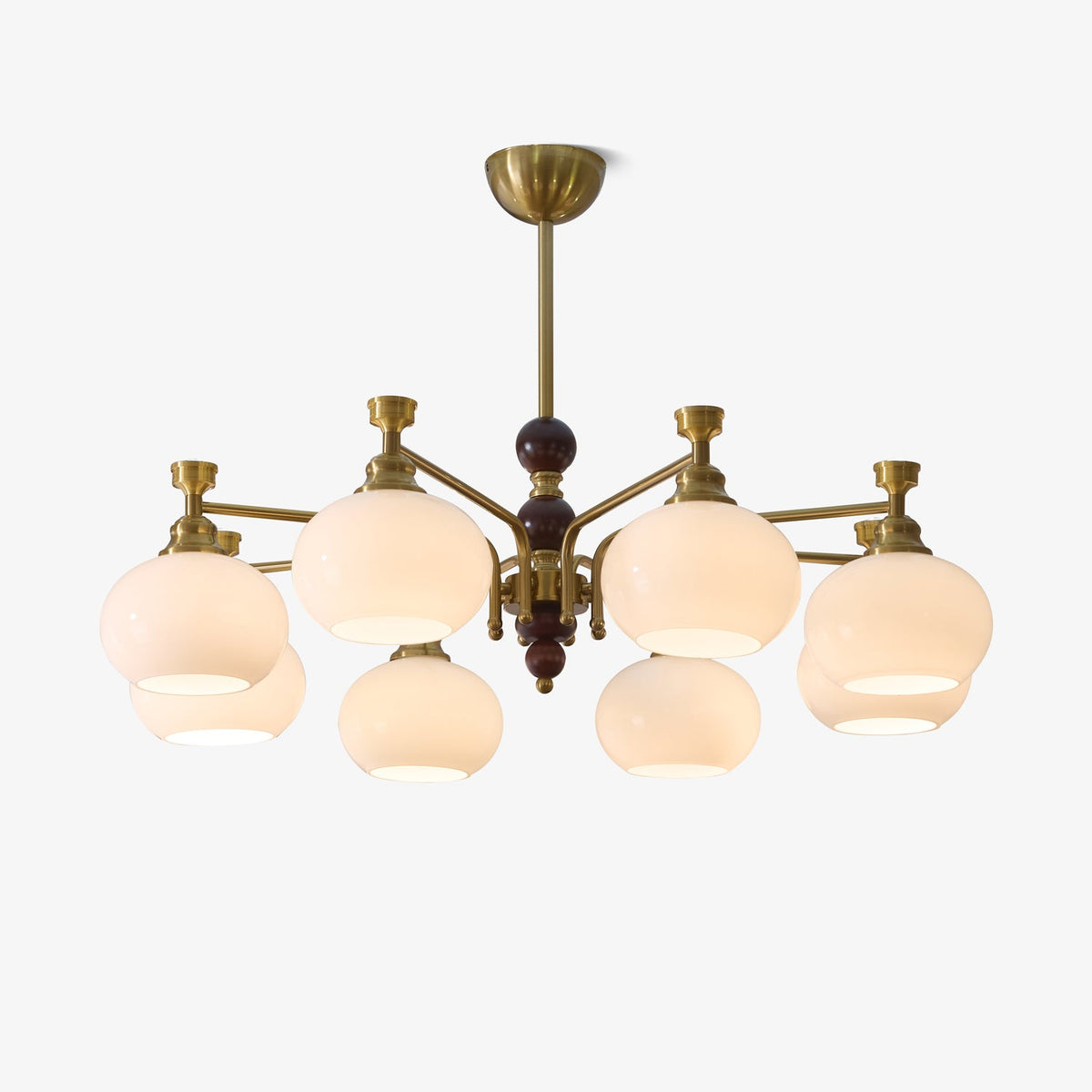 Verona Halo Modern Gold Chandelier with Frosted Glass Globes