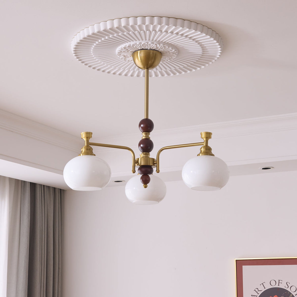 Verona Halo Modern Gold Chandelier with Frosted Glass Globes