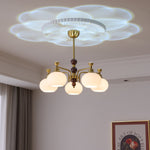 Verona Halo Modern Gold Chandelier with Frosted Glass Globes