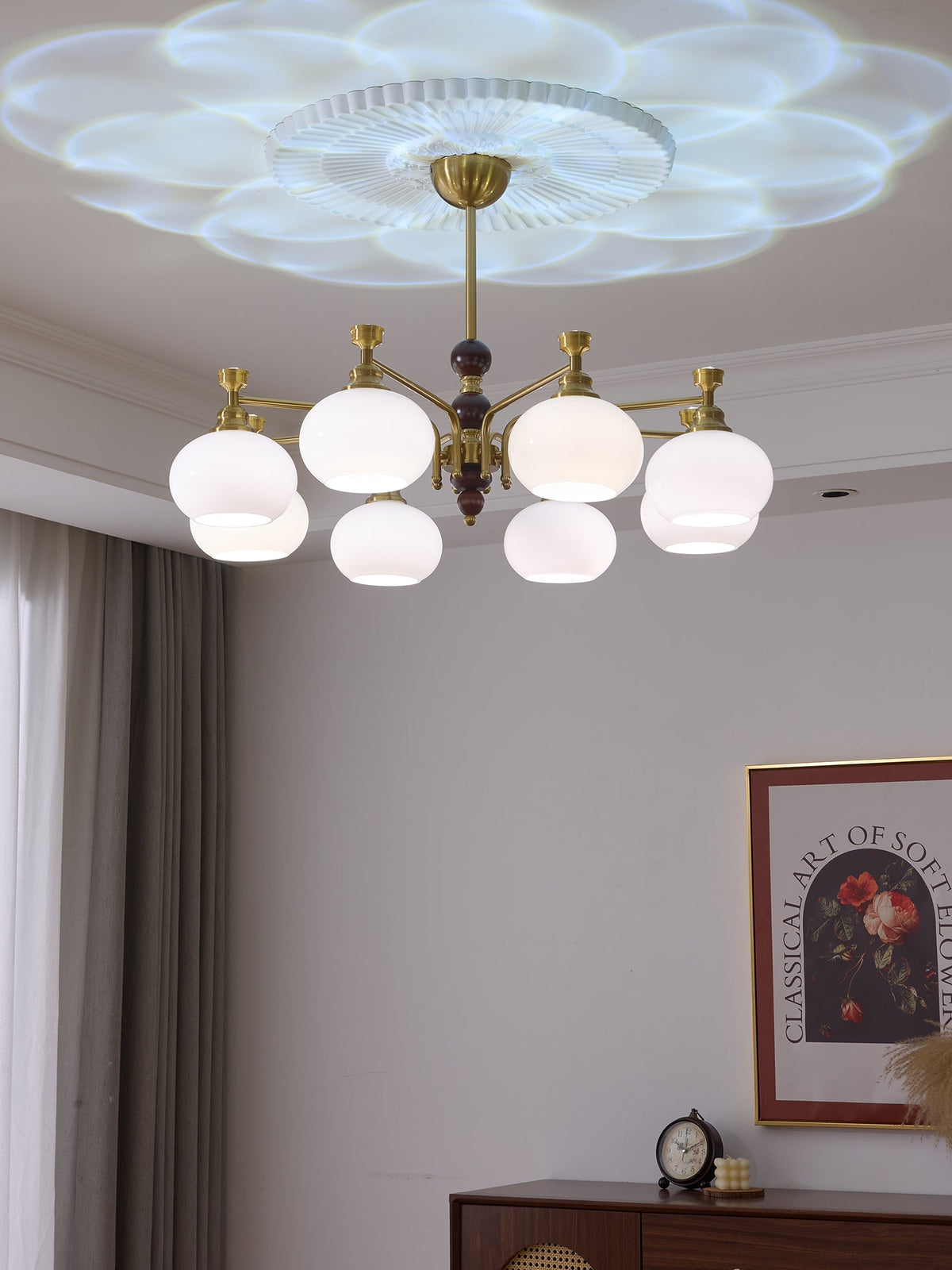 Verona Halo Modern Gold Chandelier with Frosted Glass Globes