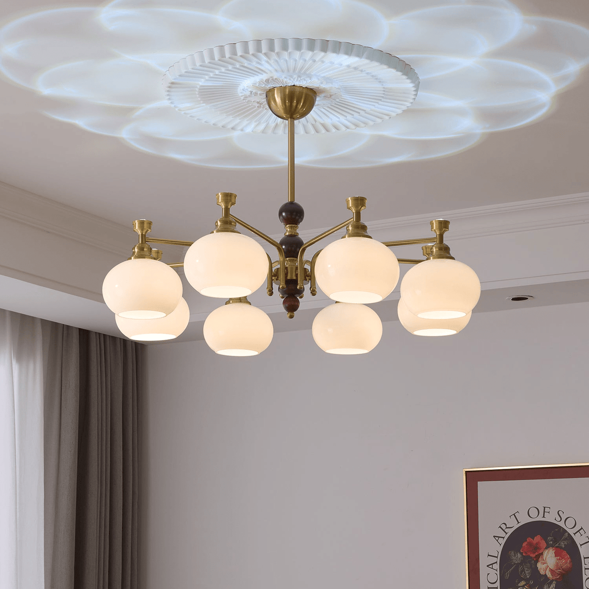 Verona Halo Modern Gold Chandelier with Frosted Glass Globes