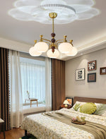 Verona Halo Modern Gold Chandelier with Frosted Glass Globes