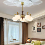 Verona Halo Modern Gold Chandelier with Frosted Glass Globes