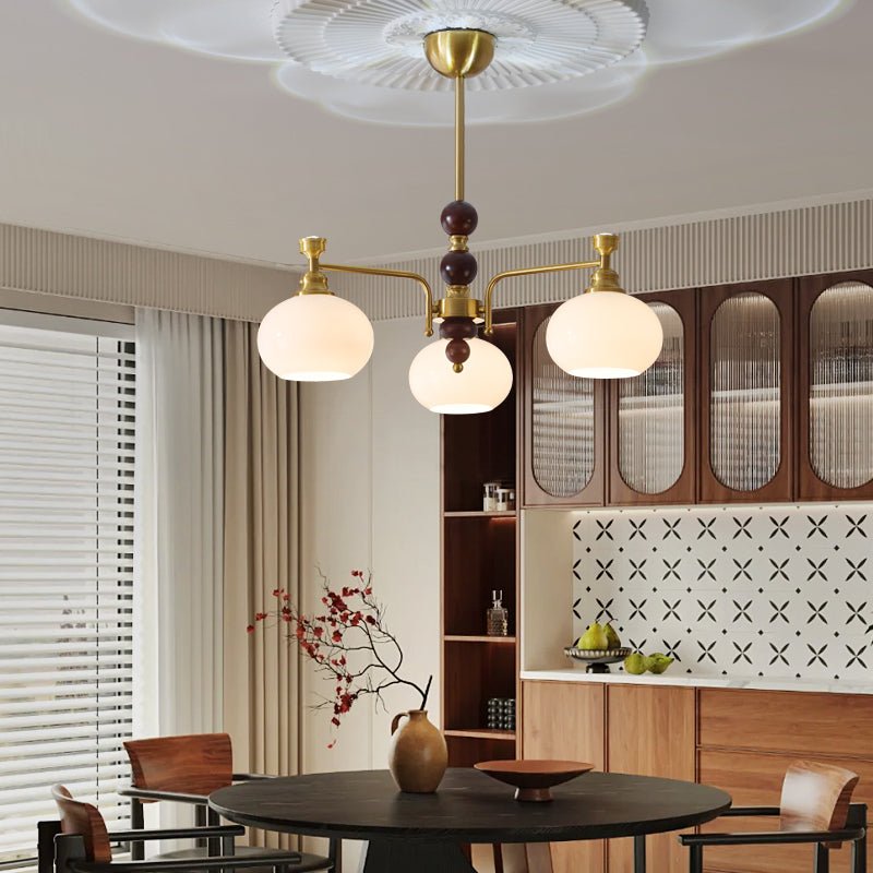 Verona Halo Modern Gold Chandelier with Frosted Glass Globes