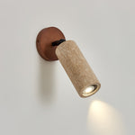 Versa Stone Adjustable Wall Sconce in Travertine and Wood