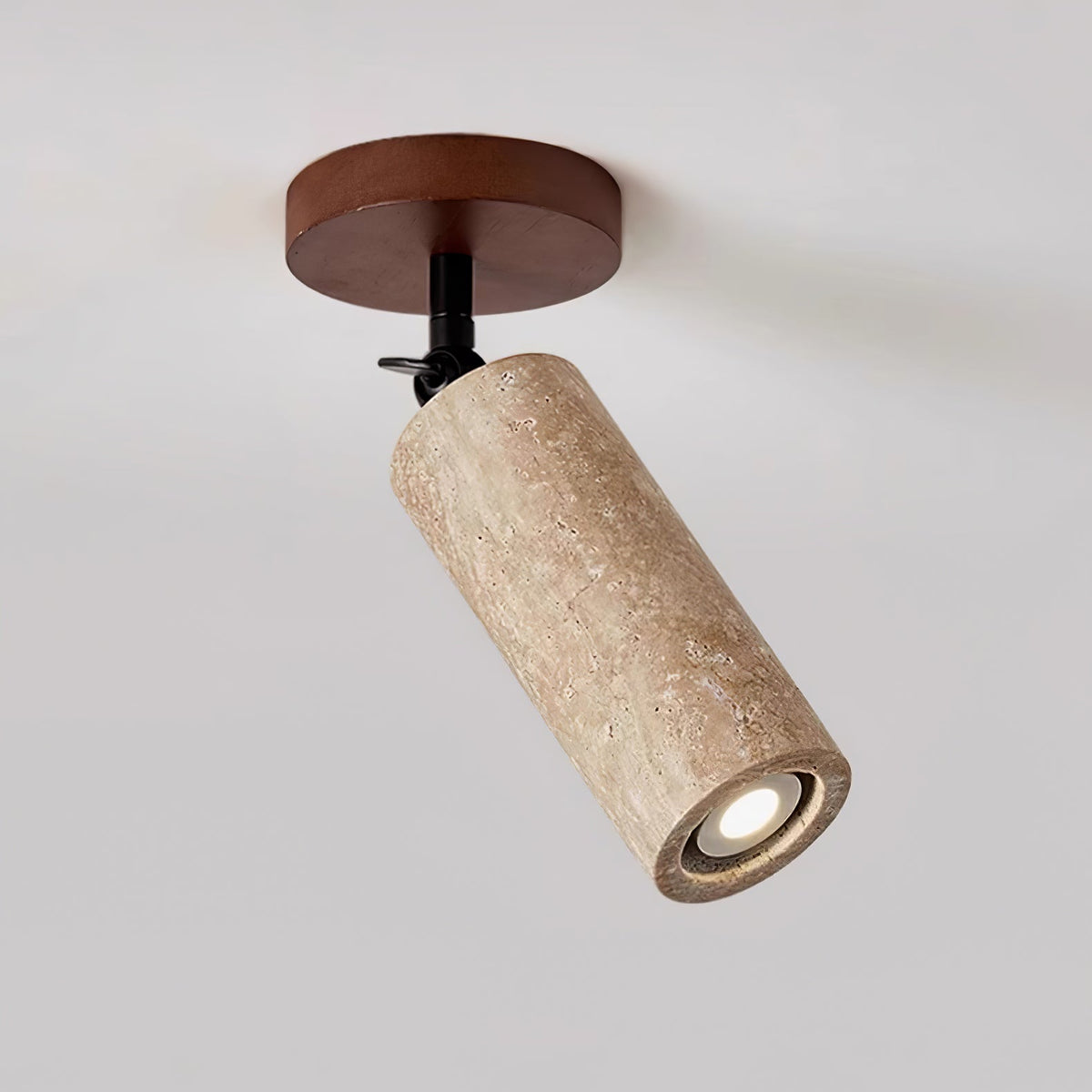 Versa Stone Adjustable Wall Sconce in Travertine and Wood