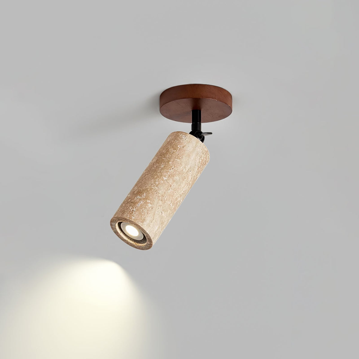 Versa Stone Adjustable Wall Sconce in Travertine and Wood