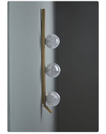 Vertical Balls Bar Wall Sconce in Gold with Clear Glass Globes