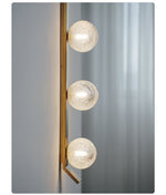 Vertical Balls Bar Wall Sconce in Gold with Clear Glass Globes