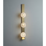 Vertical Balls Bar Wall Sconce in Gold with Clear Glass Globes
