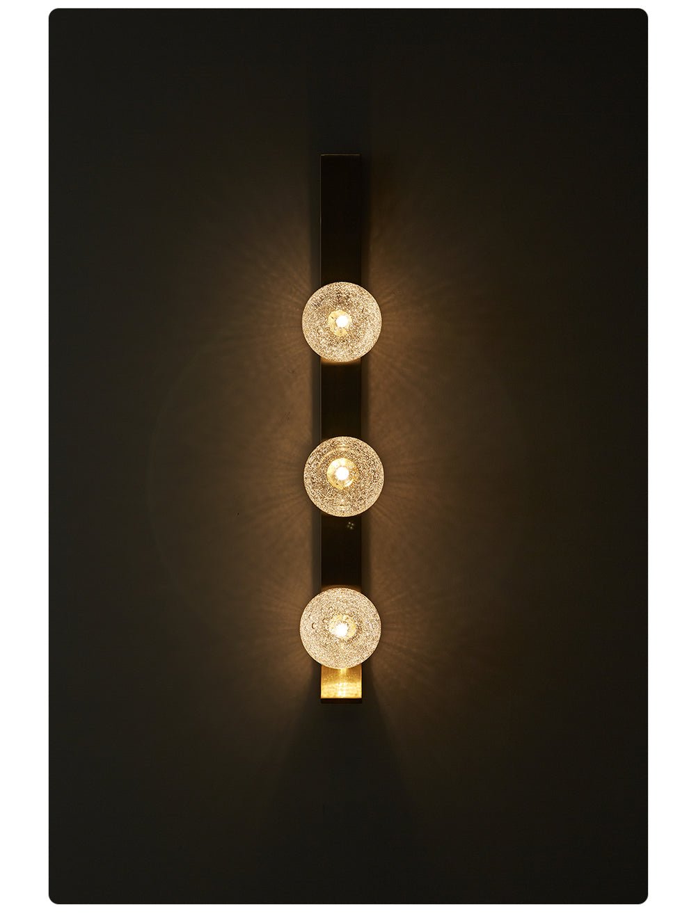 Vertical Balls Bar Wall Sconce in Gold with Clear Glass Globes