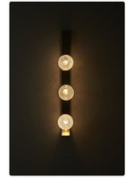 Vertical Balls Bar Wall Sconce in Gold with Clear Glass Globes