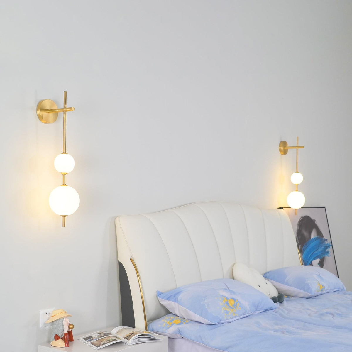 Vertical Globe Plug In Wall Lamp