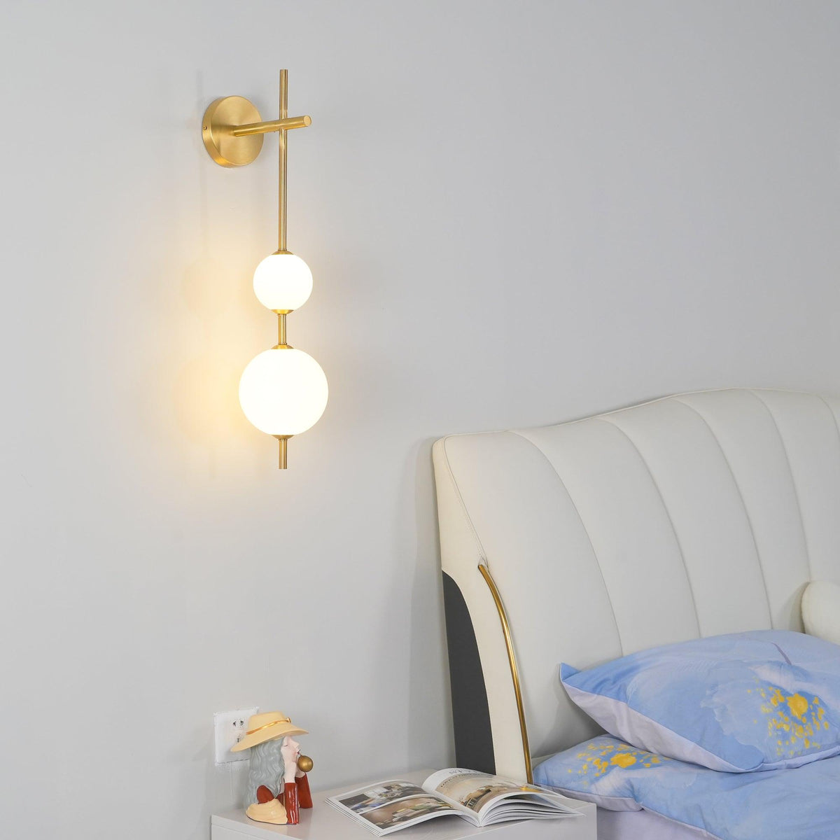 Vertical Globe Plug In Wall Lamp