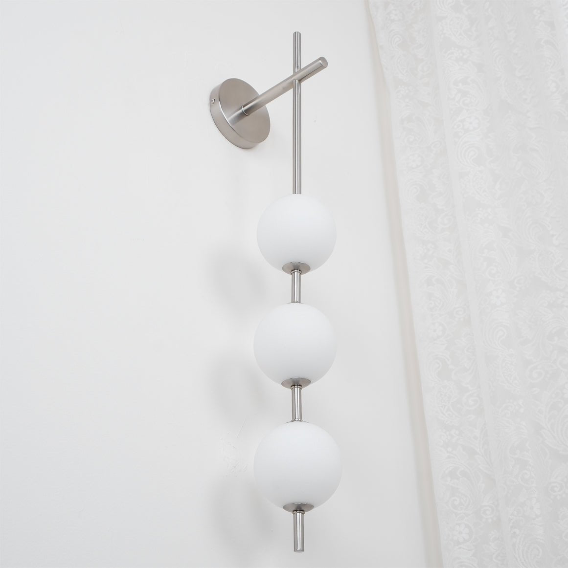 Vertical Globe Plug In Wall Lamp