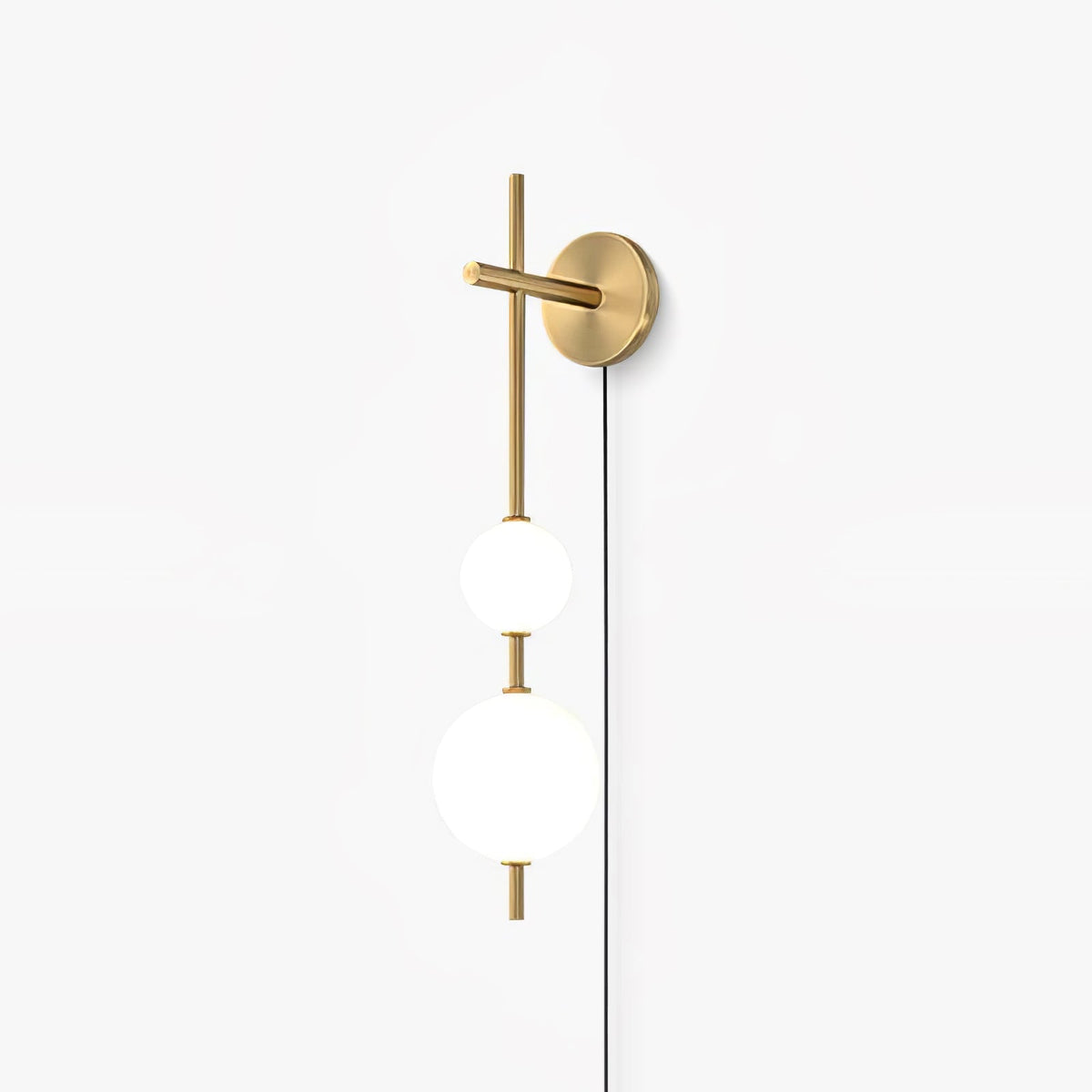 Vertical Globe Plug In Wall Lamp