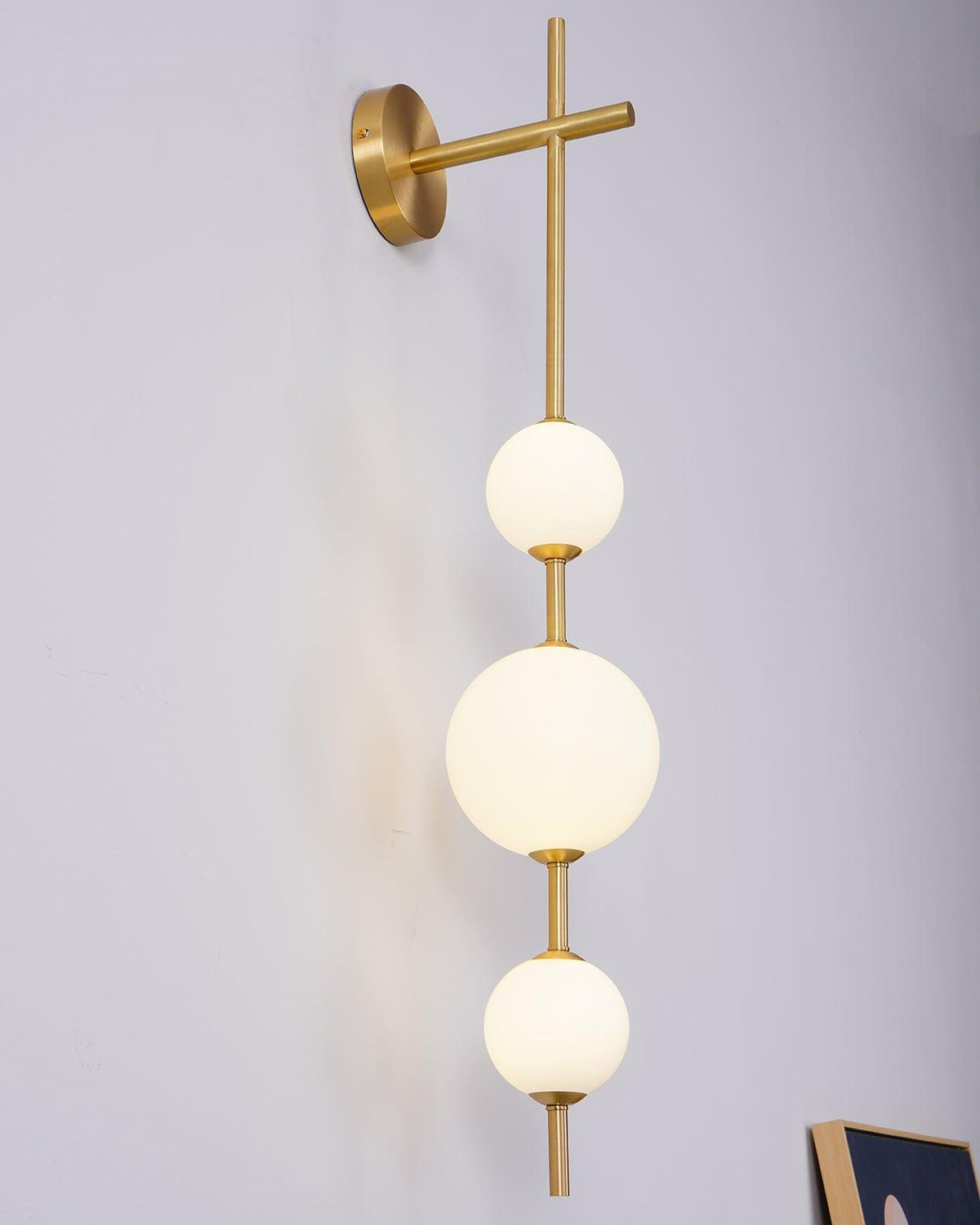 Vertical Globe Plug In Wall Lamp