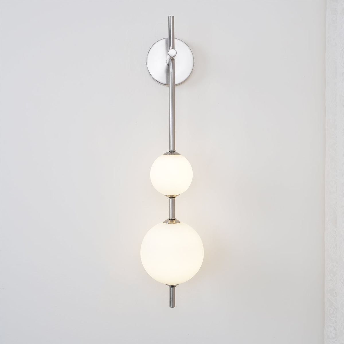 Vertical Globe Plug In Wall Lamp
