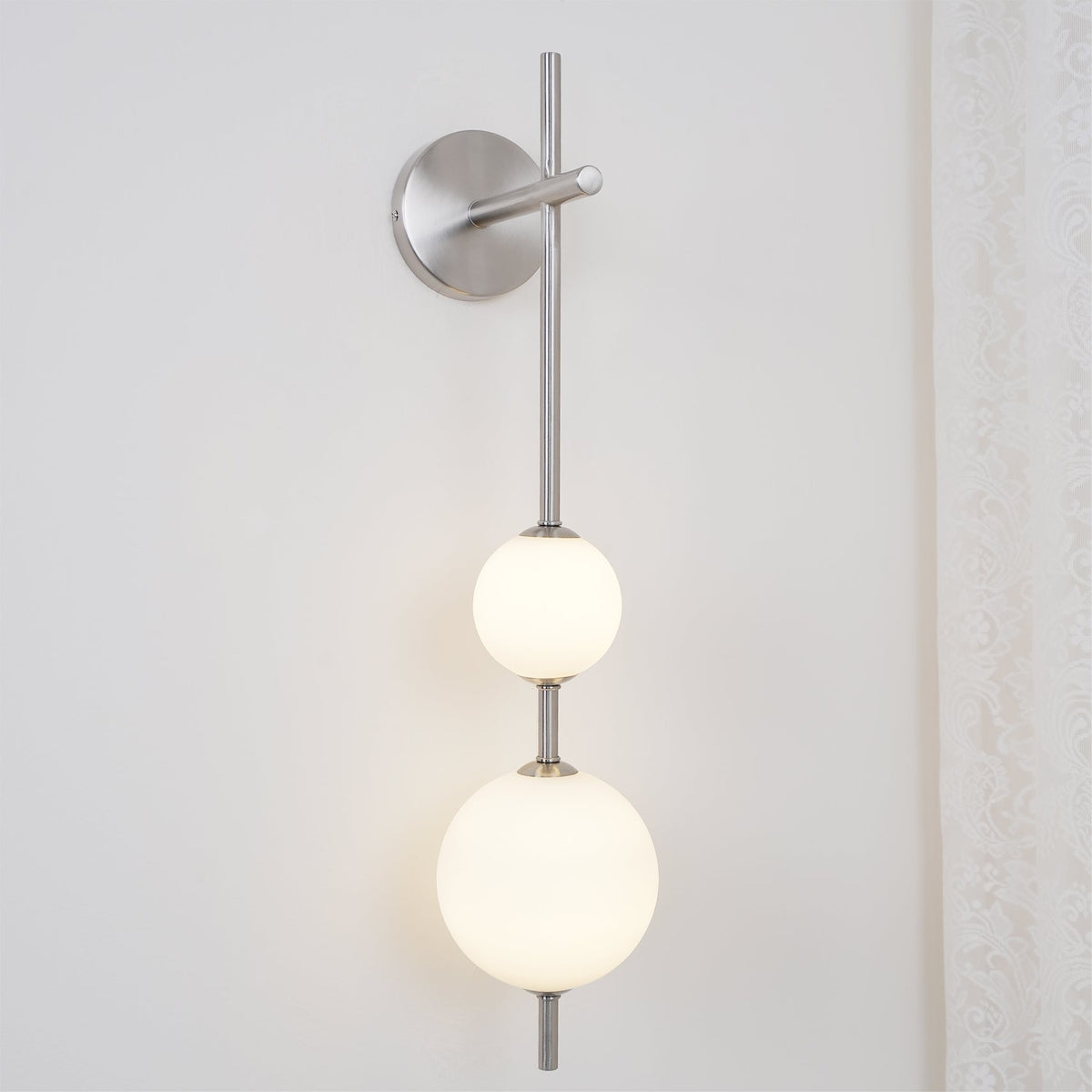Vertical Globe Plug In Wall Lamp