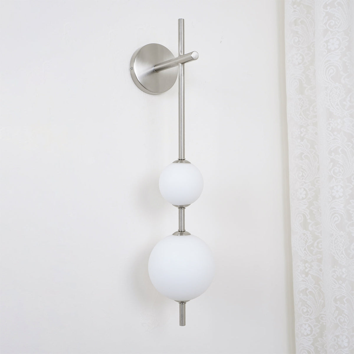 Vertical Globe Plug In Wall Lamp