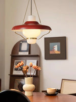 Vespara Pendant Light – Mid-Century Brass & Opaline Glass