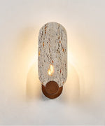Vesper Travertine Wall Sconce with Walnut Accent