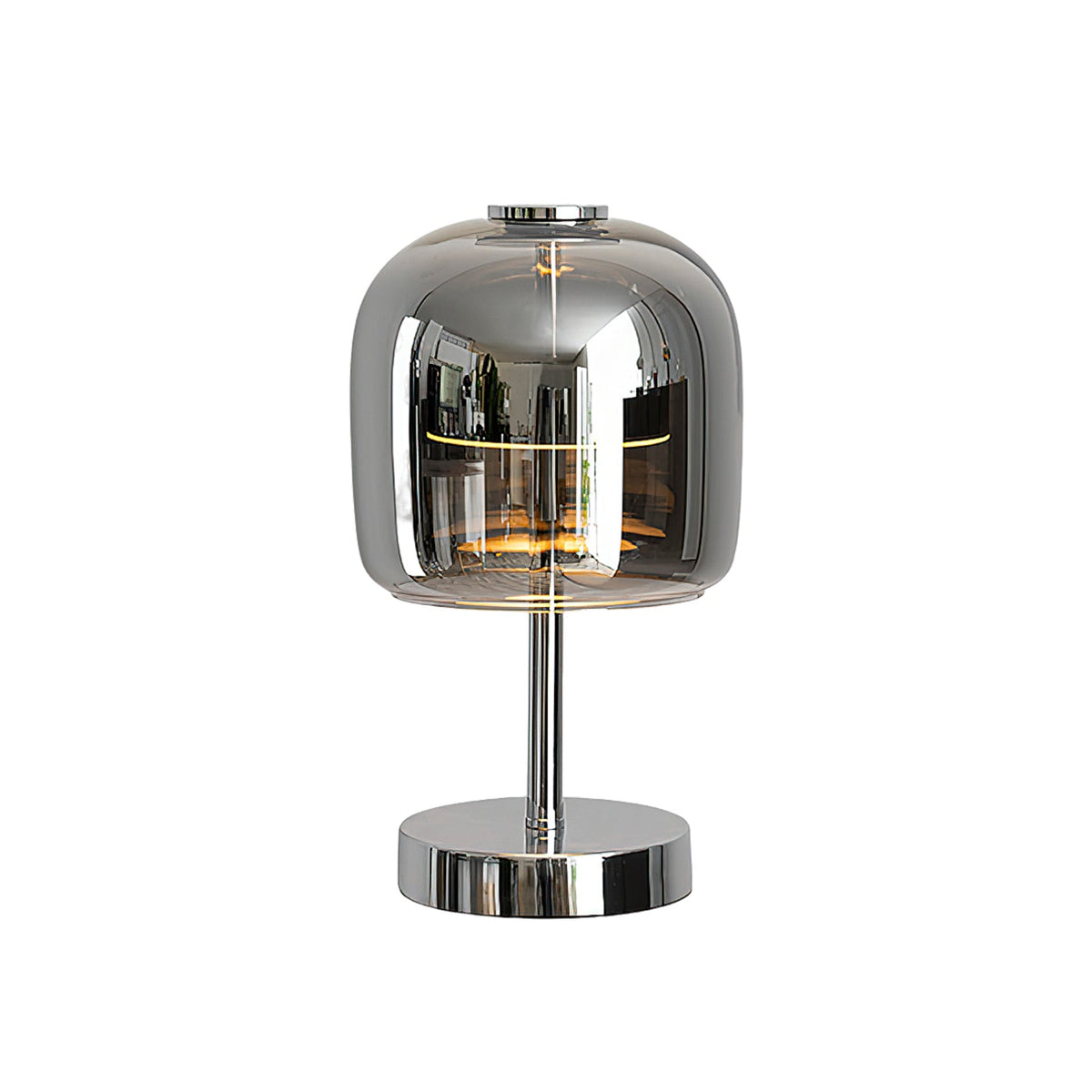 Avolar Smoked Glass LED Table Lamp with Chrome Base