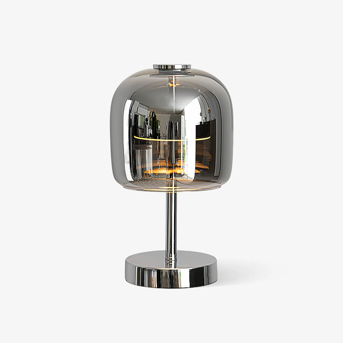 Avolar Smoked Glass LED Table Lamp with Chrome Base