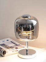Avolar Smoked Glass LED Table Lamp with Chrome Base
