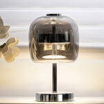 Avolar Smoked Glass LED Table Lamp with Chrome Base