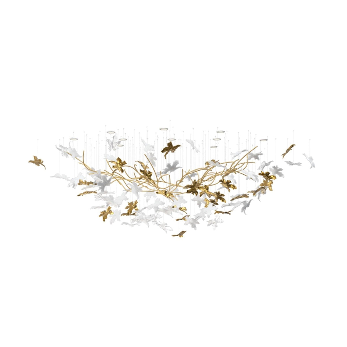 Vine Chandelier — Handblown Crystal LED Pendant Light in Bronze Finish