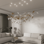 Vine Chandelier — Handblown Crystal LED Pendant Light in Bronze Finish