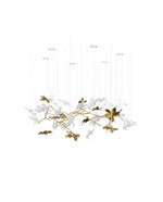 Vine Chandelier — Handblown Crystal LED Pendant Light in Bronze Finish
