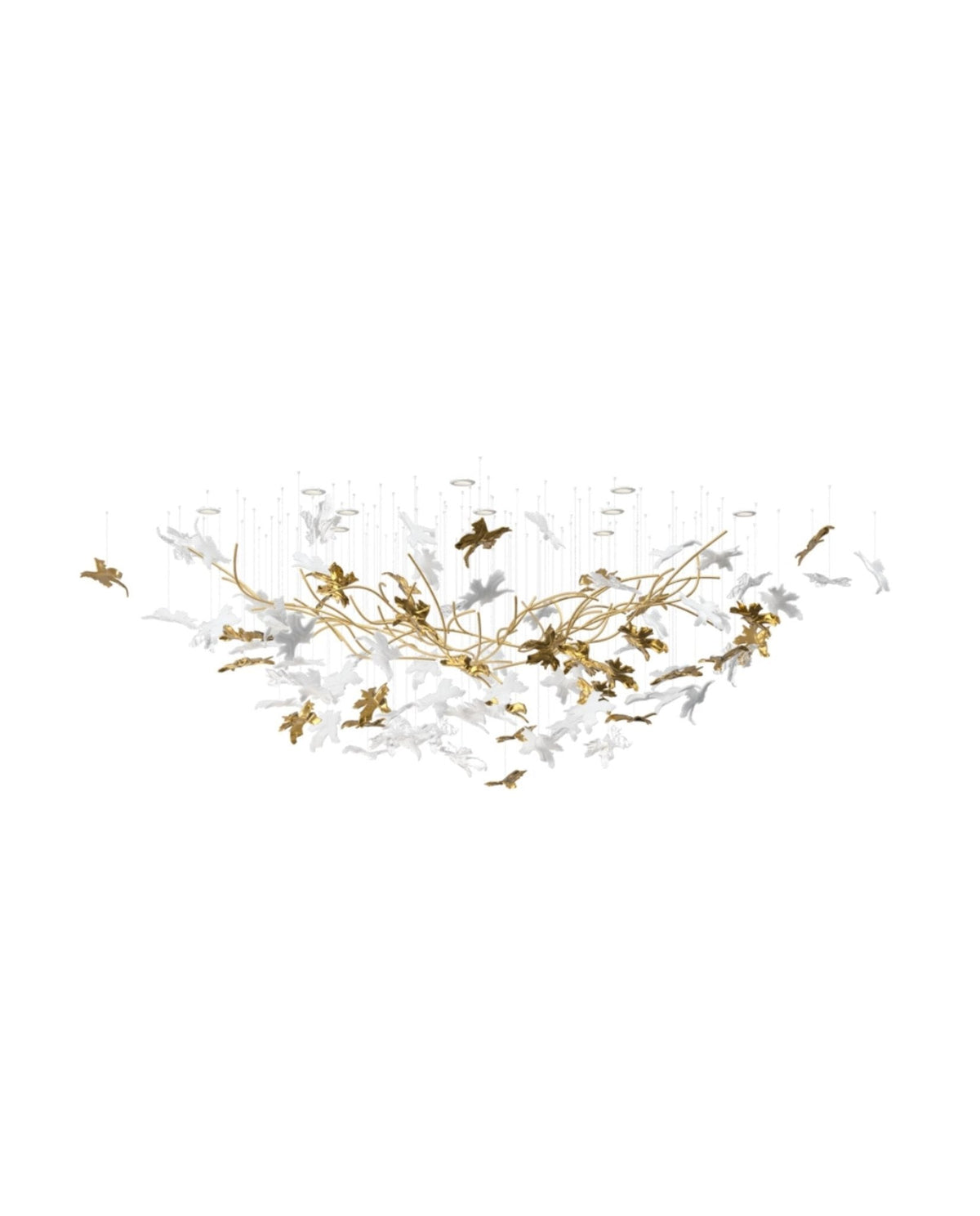 Vine Chandelier — Handblown Crystal LED Pendant Light in Bronze Finish