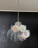 Vintage Murano Iridescent Disks Chandelier