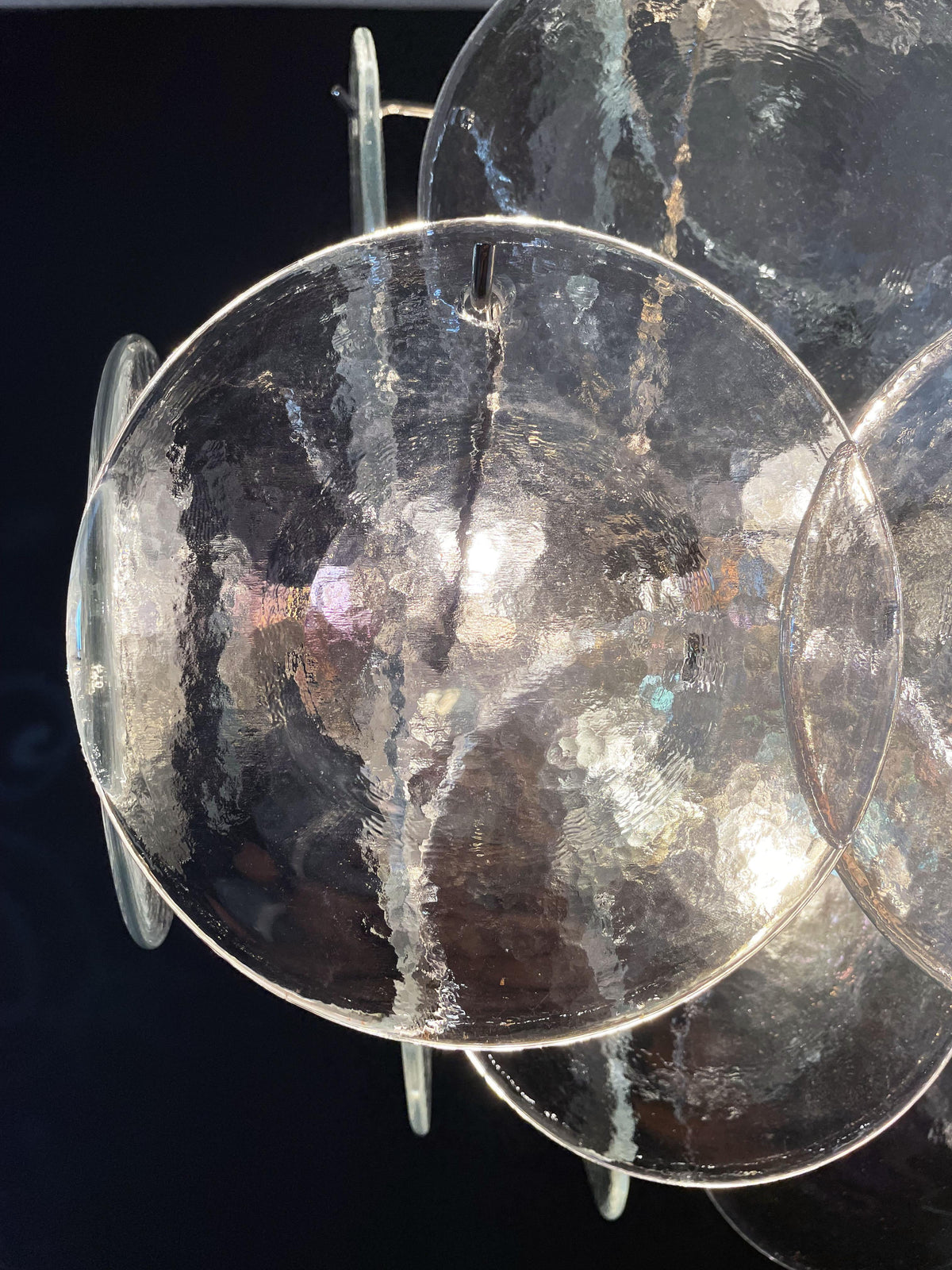 Vintage Murano Iridescent Disks Chandelier