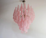 Vintage Murano Pink Petals Drop Glass Chandelier